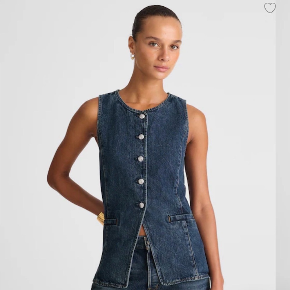 Madewell Blue Denim Vest Size 2 NWT